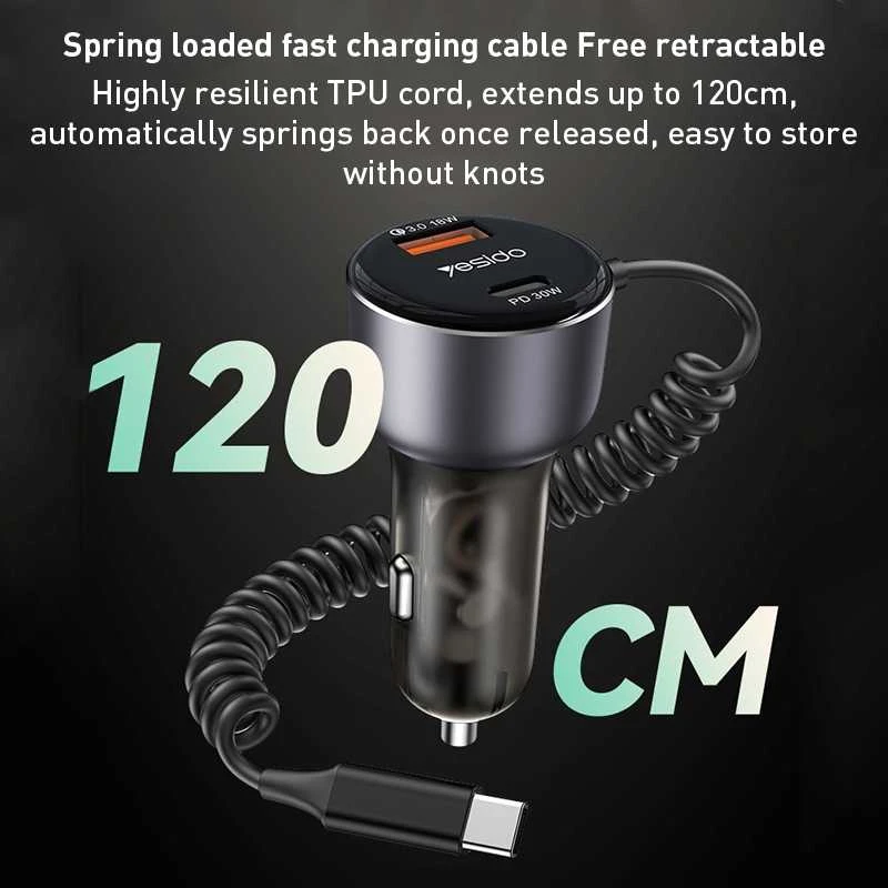 Aut.krov.Yesido Y57 USB / USB C / Lightning laidas 50W