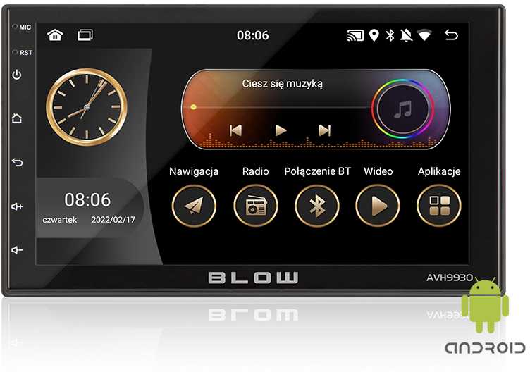 Automagnetola 78-320# Radijas BLOW AVH-9930 2DIN 7" GPS Android