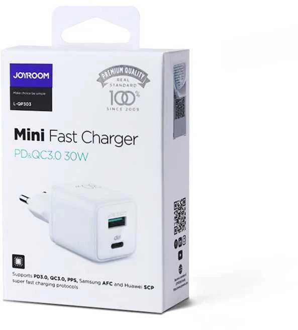 Mini išmanusis įkroviklis 30W dualport Joyroom L-QP303