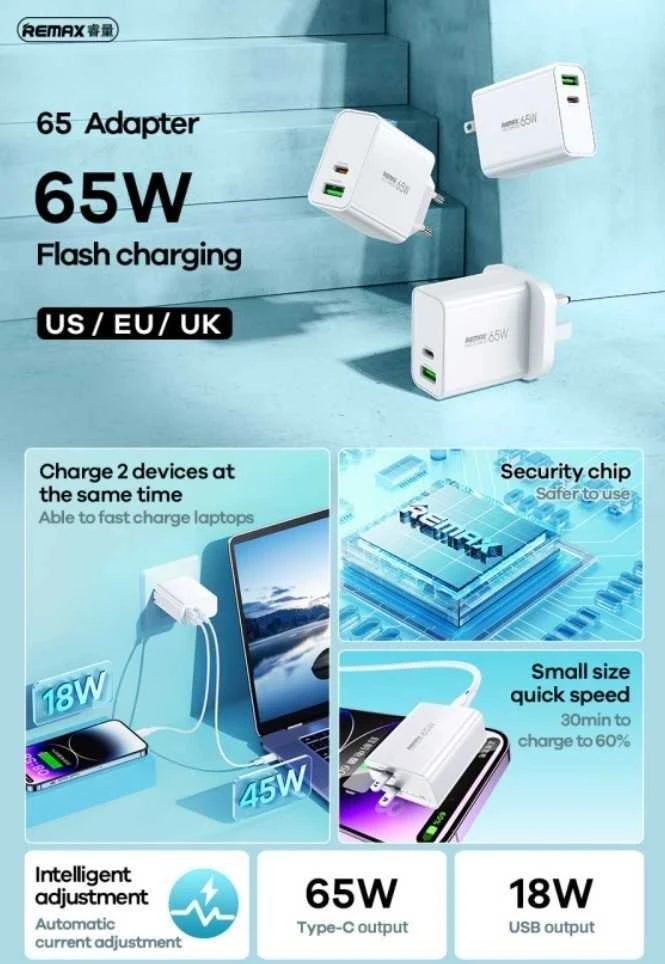 Buit.krov.Remax Fast Charge 65W RP-U125 A+C