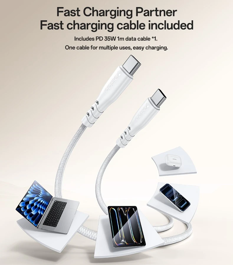 Buit.krov.Yesido YC108 35W 1XUSB 1XUSB-C + CC kab.