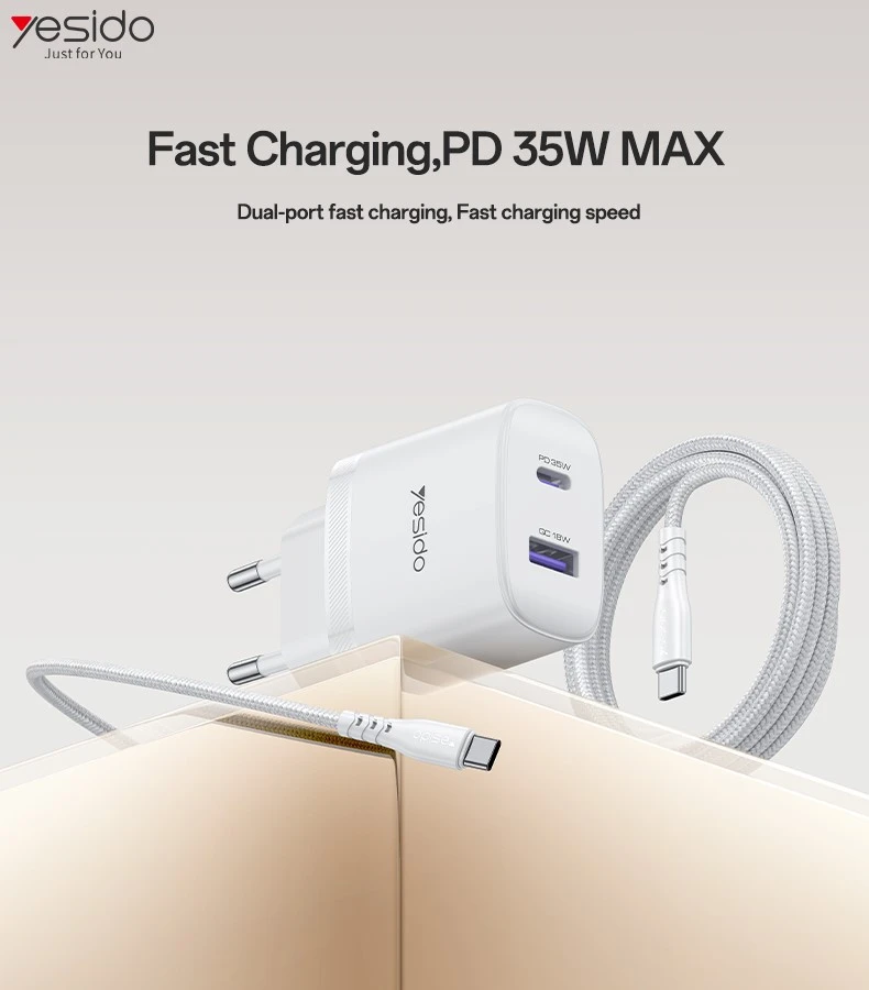 Yesido YC108 35W kroviklis su USB-C ir USB-A jungtimis