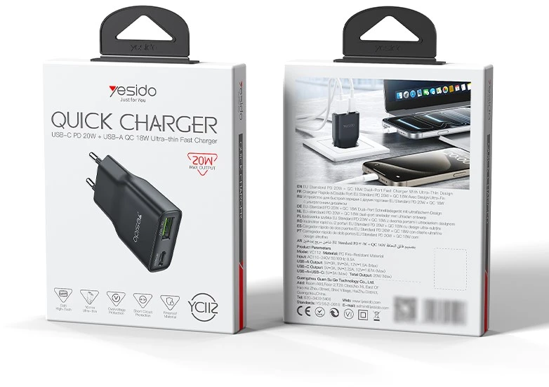 Buit.krov.Yesido YC112 20W 1XUSB 1XUSB-C