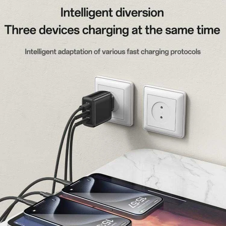 Buit.krov.Yesido YC144C GaN 65W 1XUSB 2XUSB-C + CC kab.