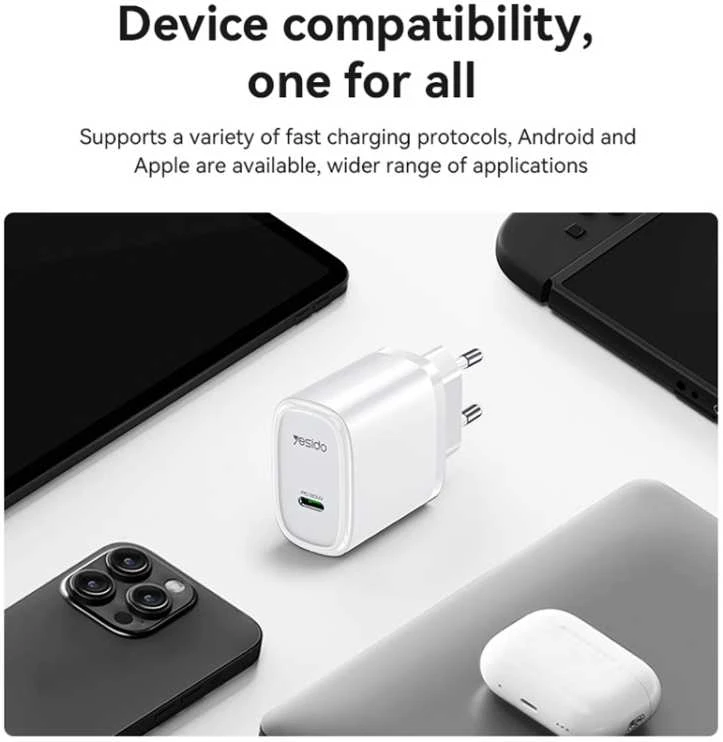 Buit.krov.Yesido YC57 QC 20W 1XUSB-C