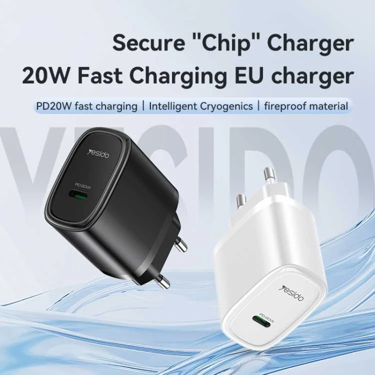Yesido YC57 20W USB-C įkrovikliai (juodas ir baltas)