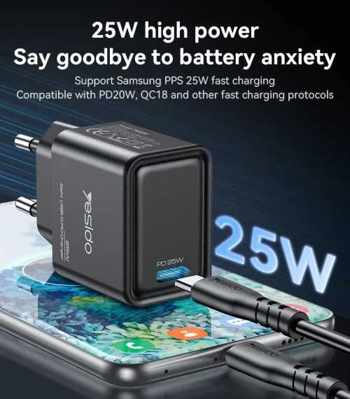 Buit.krov.Yesido YC62 GaN 25W 1XUSB-C