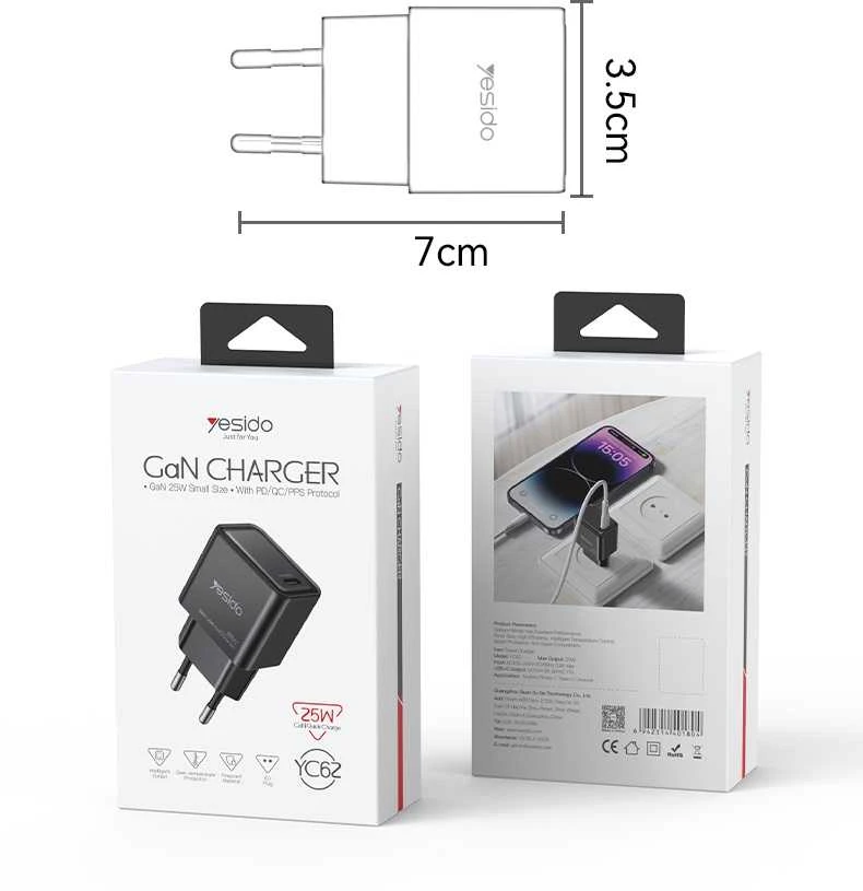 Buit.krov.Yesido YC62 GaN 25W 1XUSB-C