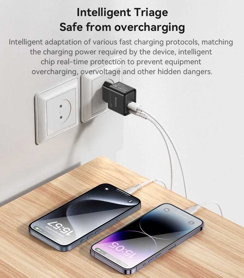 Buit.krov.Yesido YC64 GaN 30W 1X USB 1XUSB-C