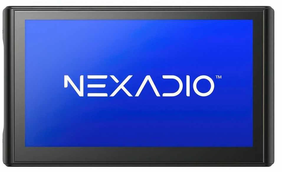 Nexadio CP150 ekranas su logotipu
