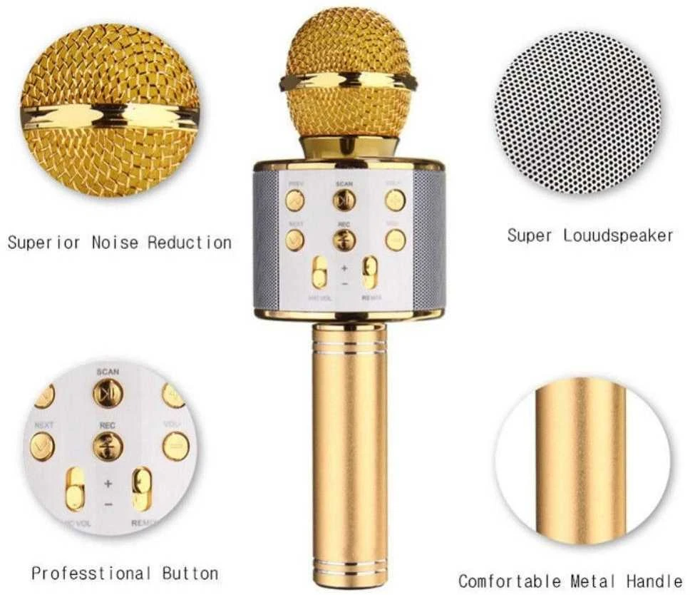 Mikrofonas Royal Song WS-858 auksinis