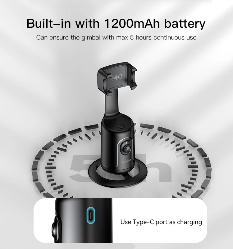 Asmen.lazda Yesido SF15 1200mAh 360 autom.veid,sekimas aprašymas - Prekės nuotrauka
