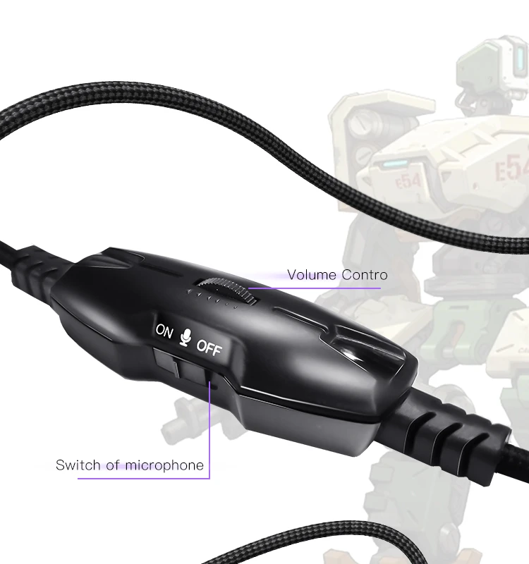 Ausinės su mikrofonu Yesido EK01 LED aprašymas - Prekės nuotrauka