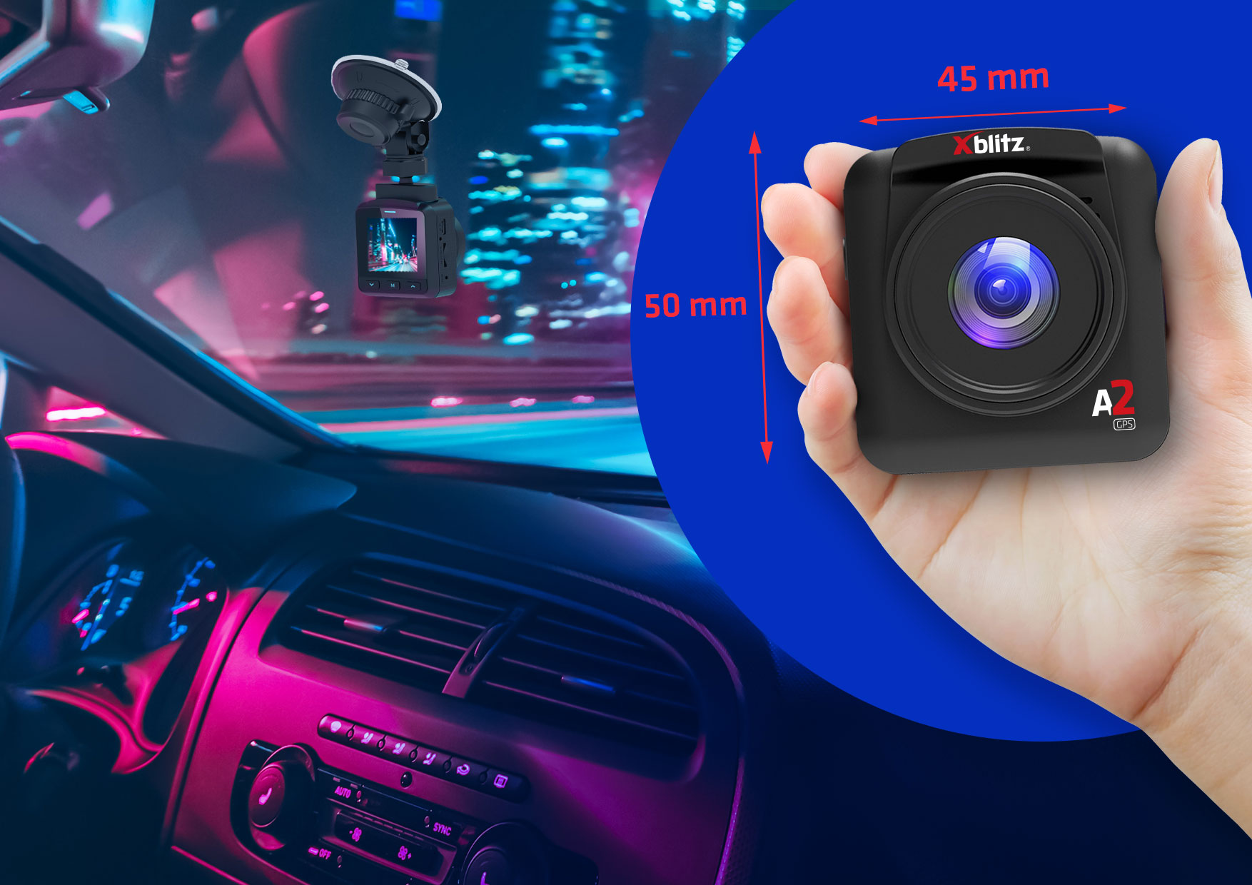 Aut. įraš. įr. Xblitz A2 GPS aprašymas - Prekės nuotrauka