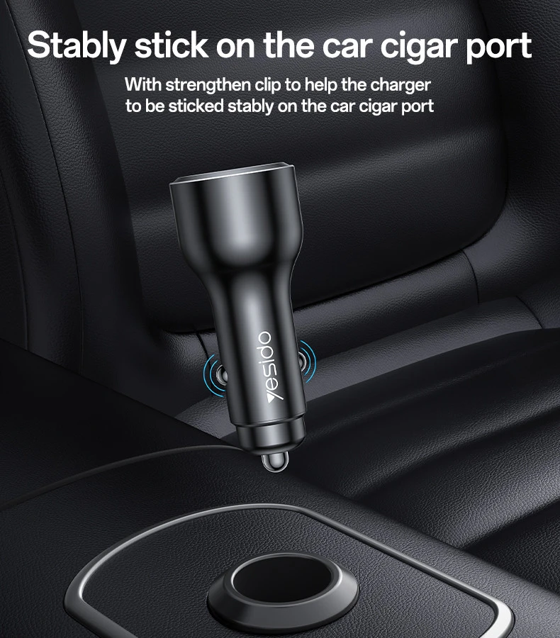 Automatinis įkrovimas Yesido Y65 100W + QC 18W USB + C tipo aprašymas - Prekės nuotrauka