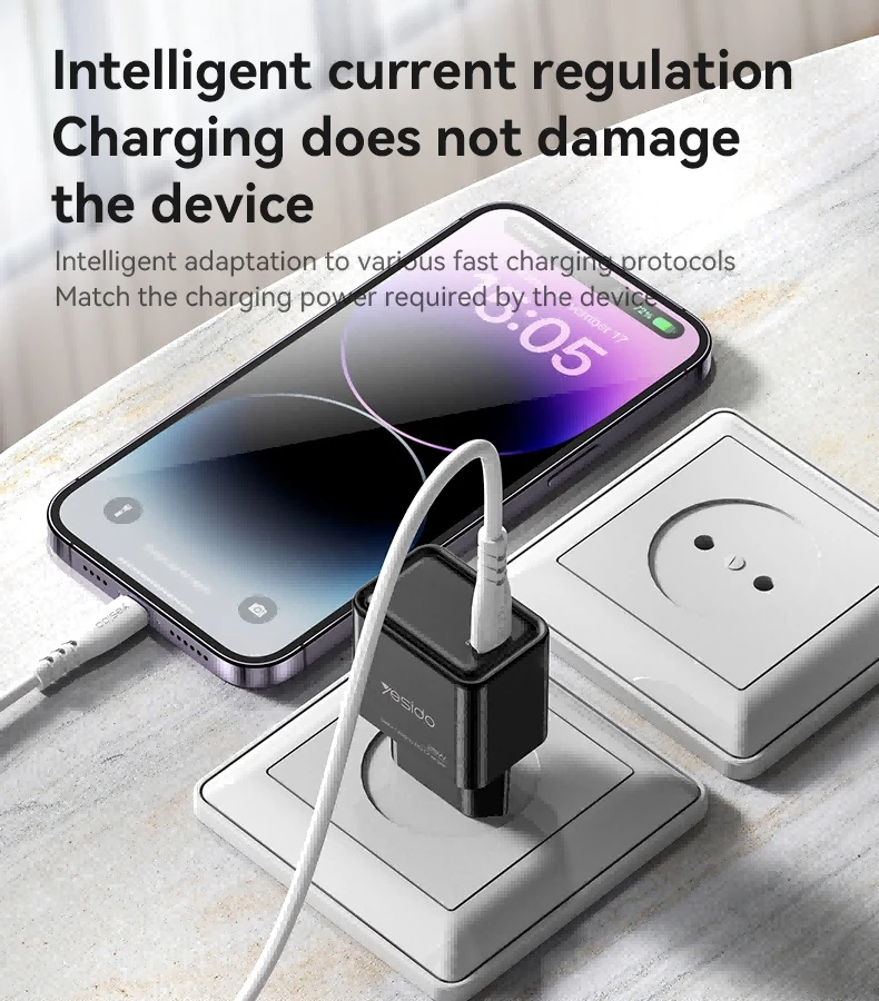 Buit.krov.Yesido YC62 GaN 25W 1XUSB-C aprašymas - Prekės nuotrauka