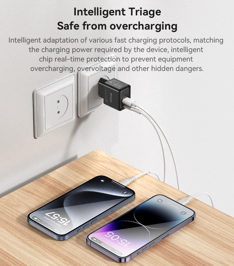 Buit.krov.Yesido YC64 GaN 30W 1X USB 1XUSB-C aprašymas - Prekės nuotrauka