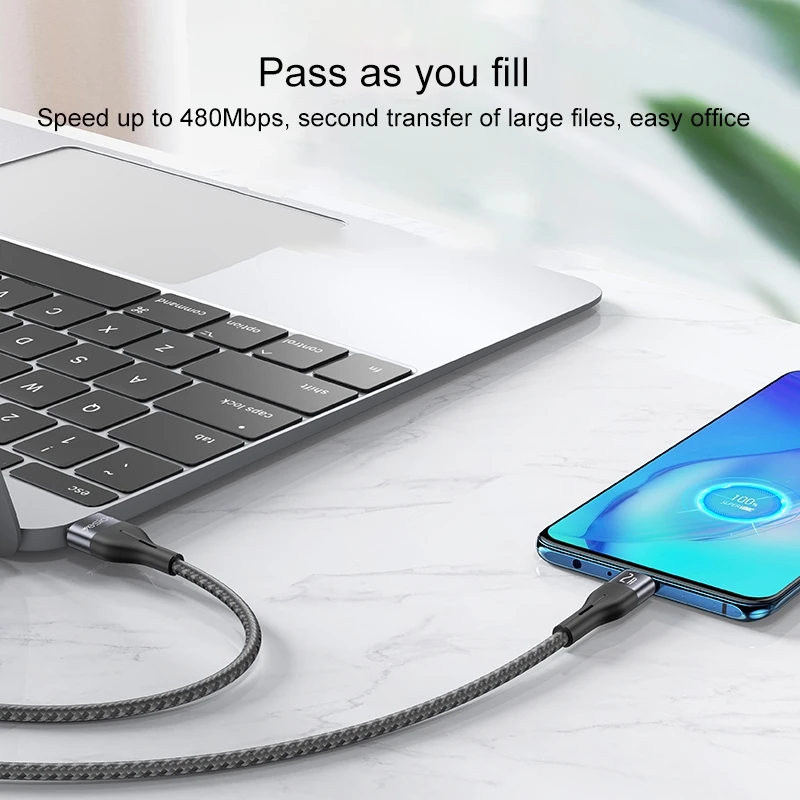 Kab.Yesido CA121 USB to Type-C juodas 2A 1m aprašymas - Prekės nuotrauka