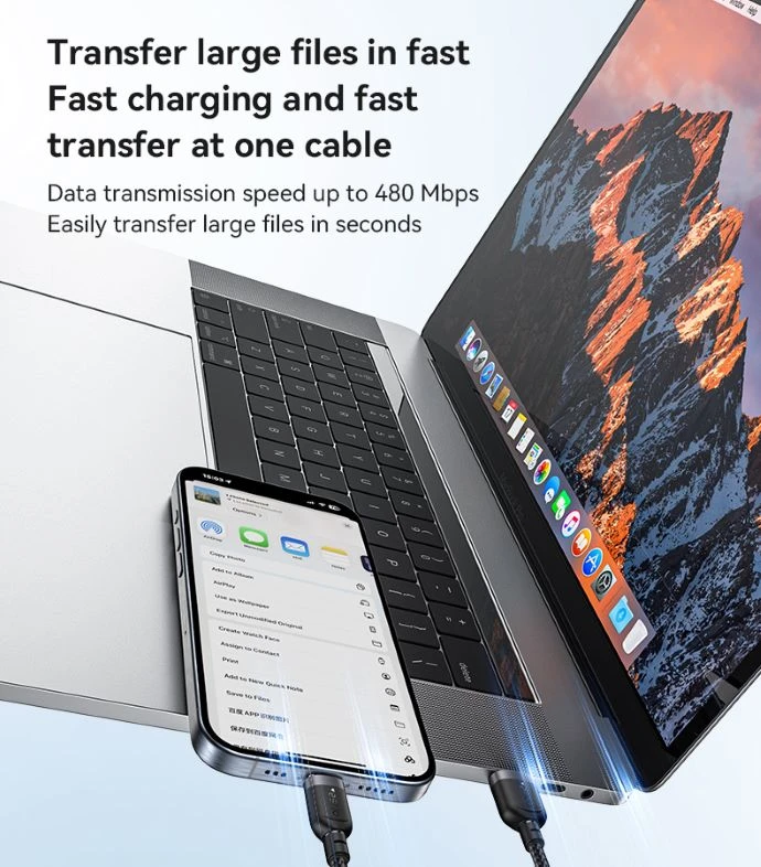 Kab.Yesido CA132C USB to Type-C 18W 1.2m aprašymas - Prekės nuotrauka