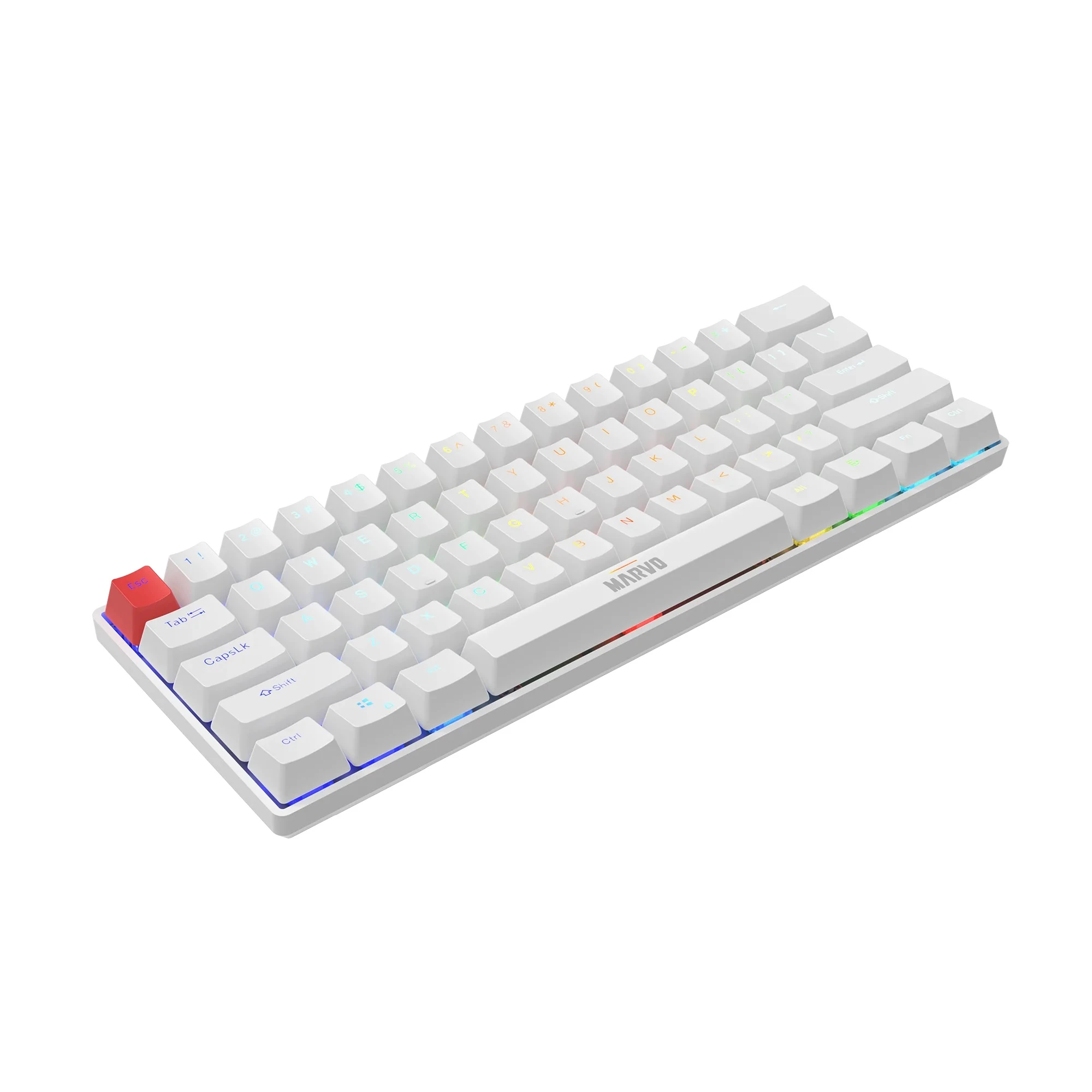 Klaviatūra Klav.Marvo Saber 61 KG933 RGB 60% balta aprašymas - Prekės nuotrauka