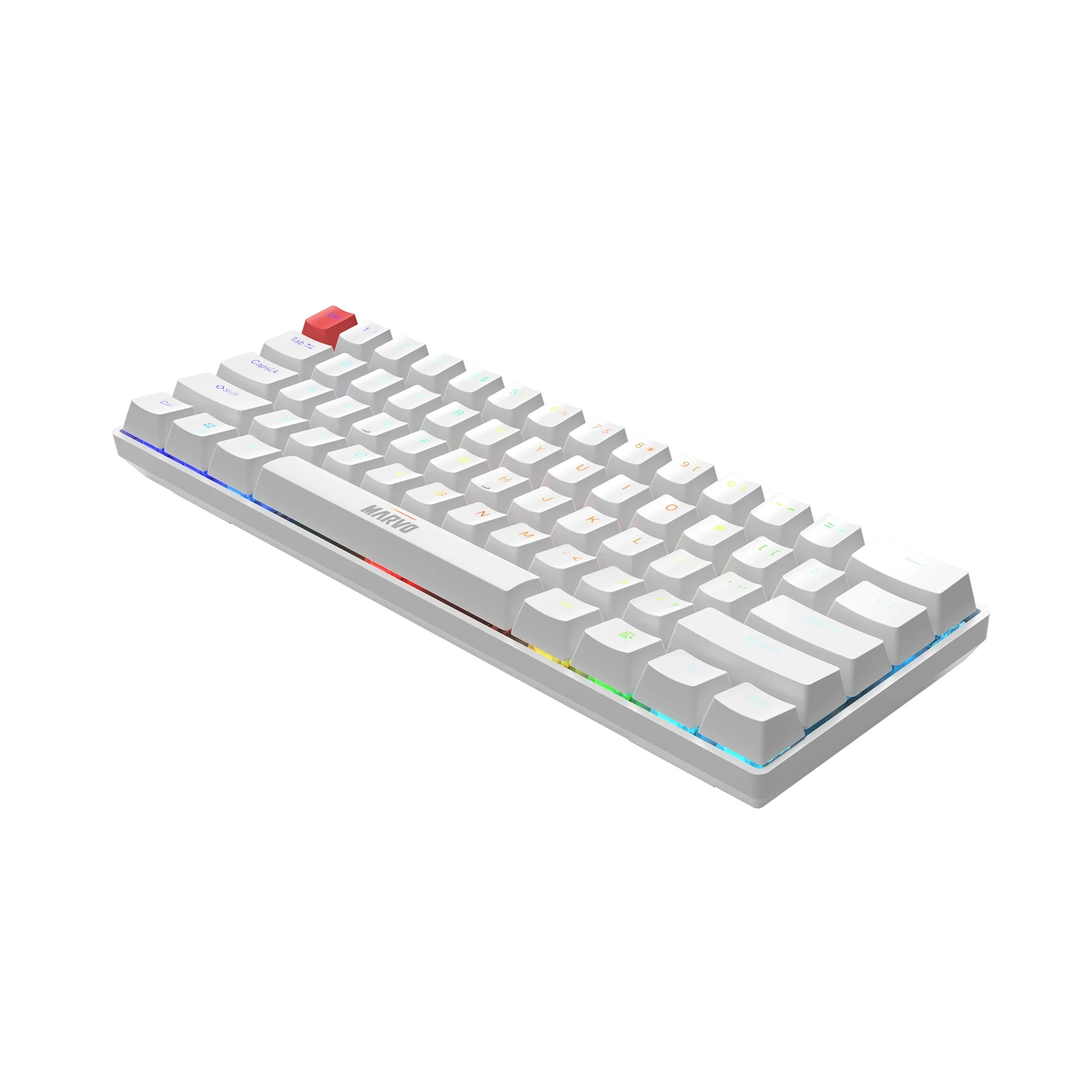 Klaviatūra Klav.Marvo Saber 61 KG933 RGB 60% balta aprašymas - Prekės nuotrauka