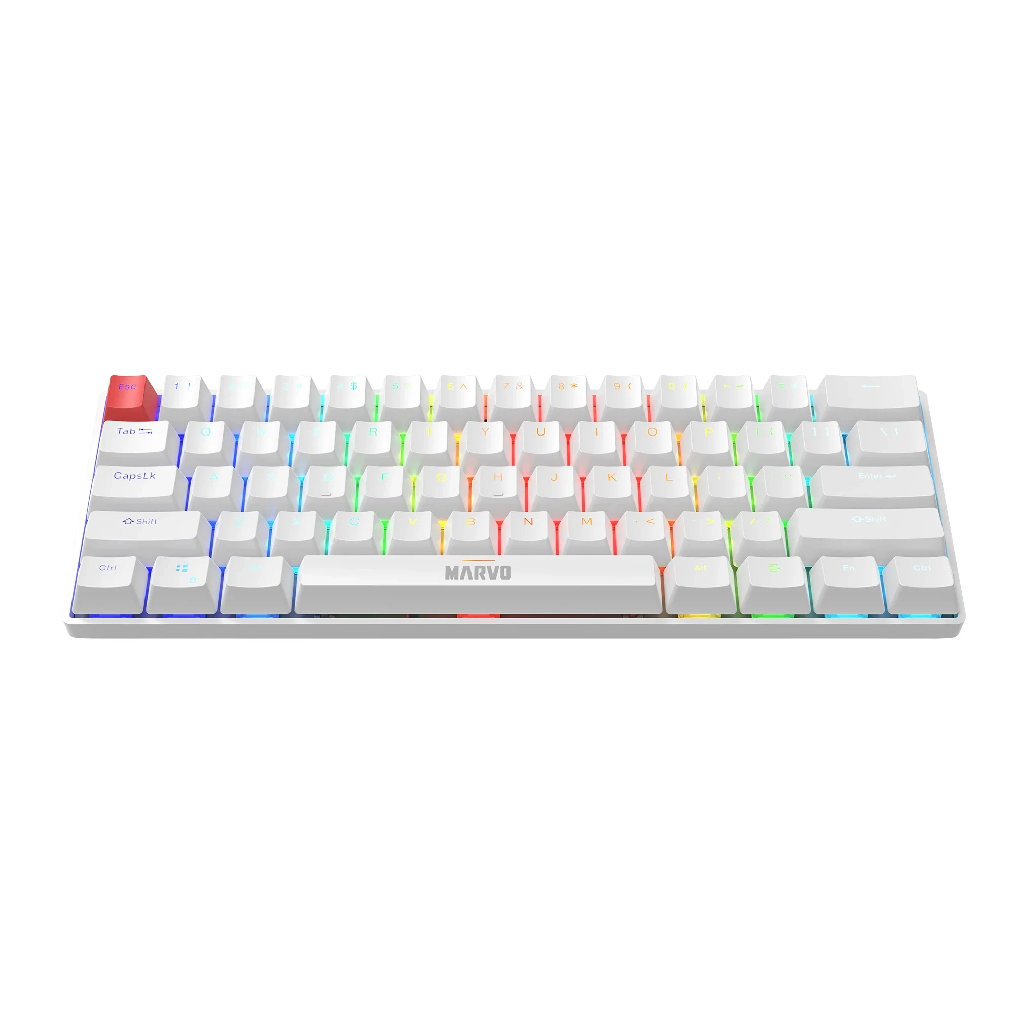 Klaviatūra Klav.Marvo Saber 61 KG933 RGB 60% balta aprašymas - Prekės nuotrauka