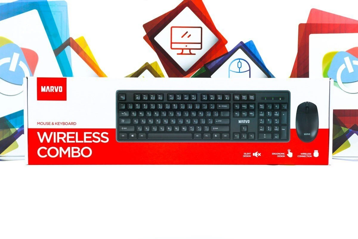 Klaviatūra+pel.Wireless MARVO WS005 juoda aprašymas - Prekės nuotrauka