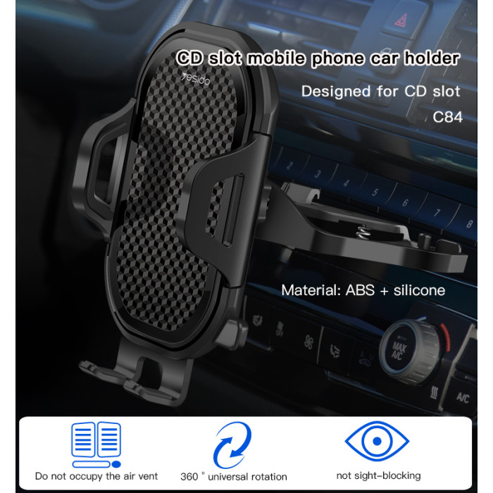 Yesido C84 telefono laikiklis į CD aprašymas - Prekės nuotrauka