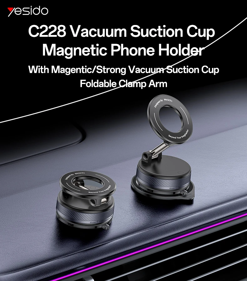 Yesido Vacuum Magsafe C228 tel. laikiklis aprašymas - Prekės nuotrauka