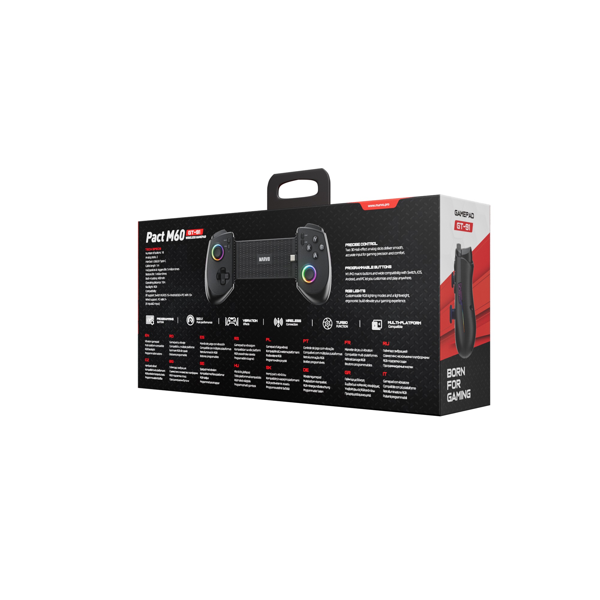 Žaidyb. vald.Marvo GT-91 Pact M60 Wireless aprašymas - Prekės nuotrauka