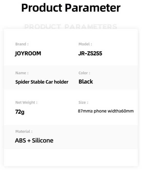 Joyroom car holder JR-ZS255 air vent juodas