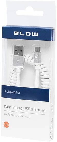 Blow USB A jungtis - micro B 1.5 m spiralė