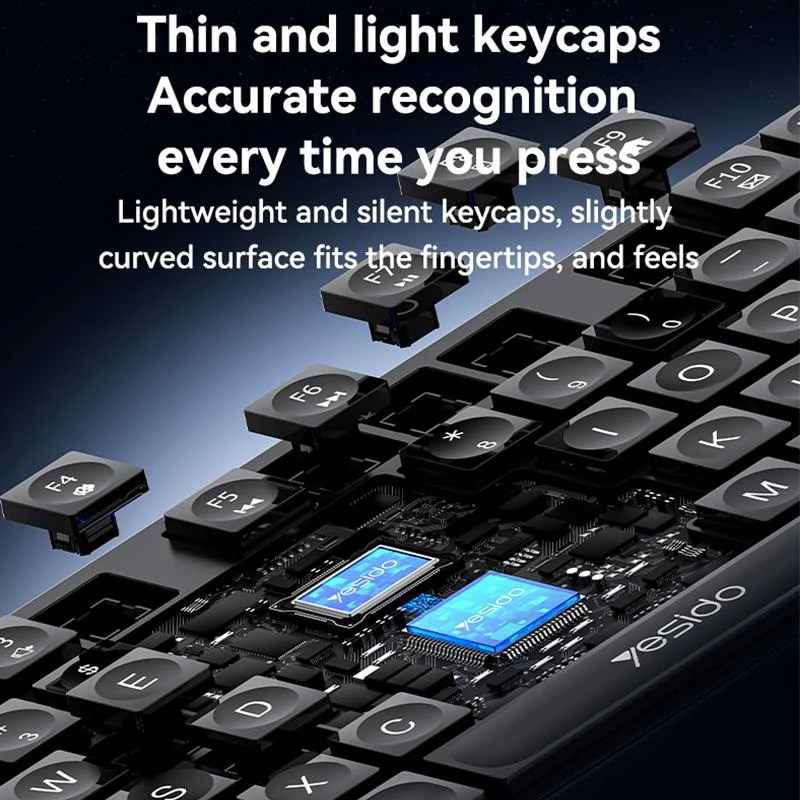 Klaviatūra ir pelė Yesido KB42 Wireless 2.4G USB juoda