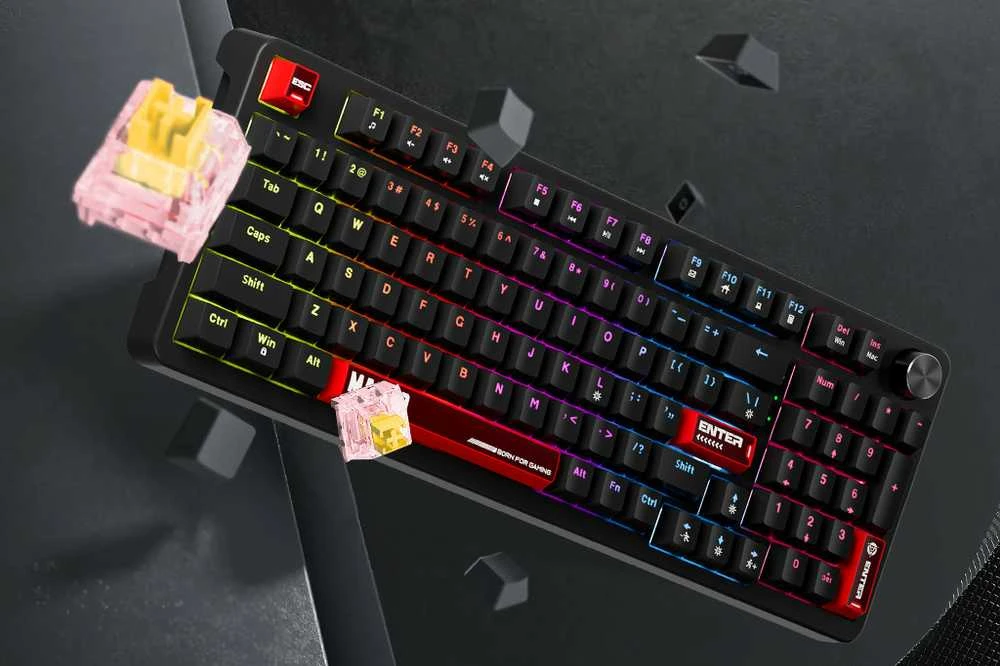 MARVO KG937 Arma 98 RGB Laidinė žaidimų klaviatūra | Juoda, 98%