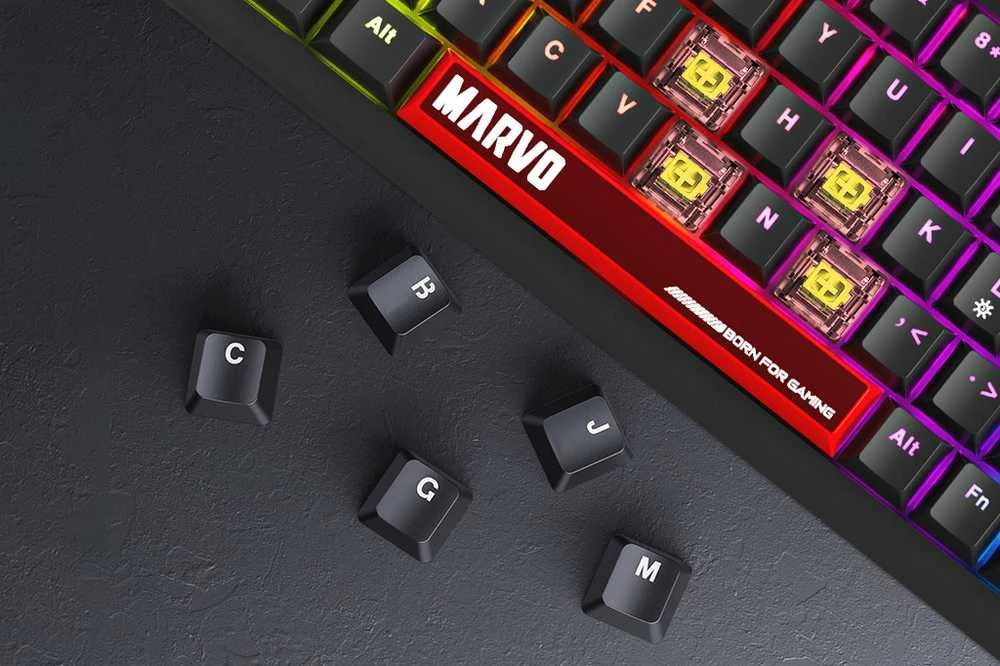 MARVO KG937 Arma 98 RGB Laidinė žaidimų klaviatūra | Juoda, 98%