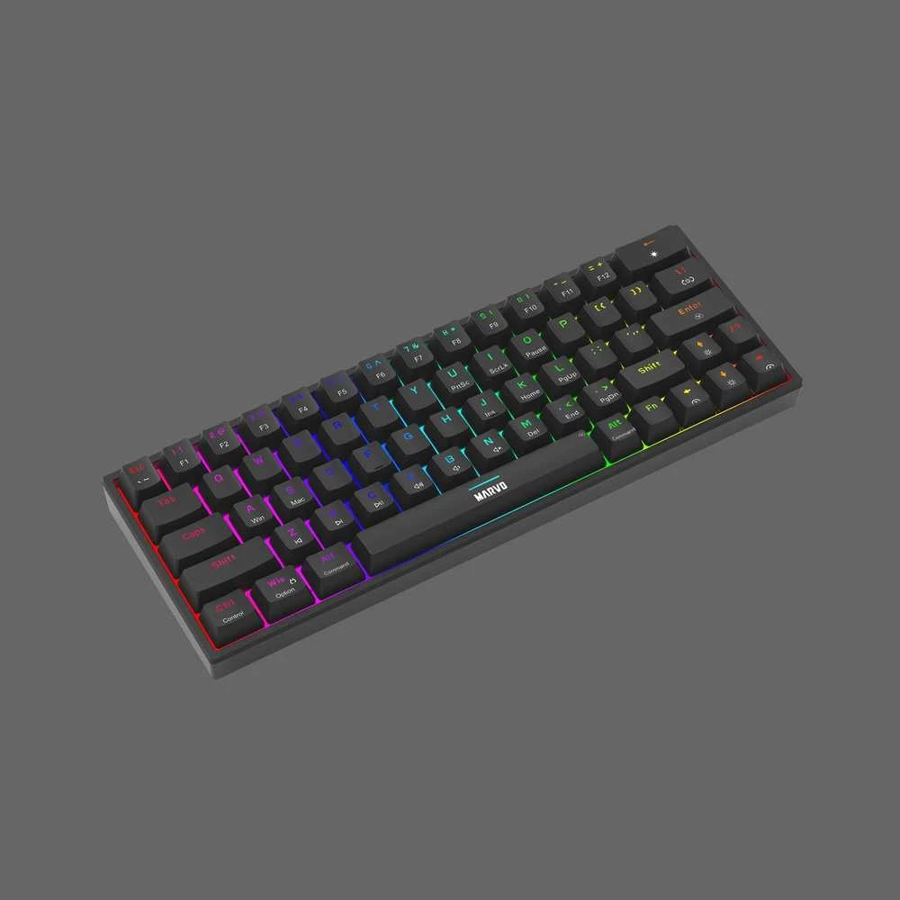 Marvo KG955W Shogo 63W belaidė žaidimų klaviatūra raudoni switchai juoda