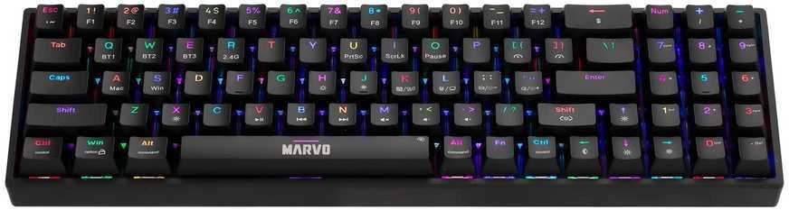 Marvo KG956W Shogo 78W belaidė žaidimų klaviatūra raudoni switchai juoda