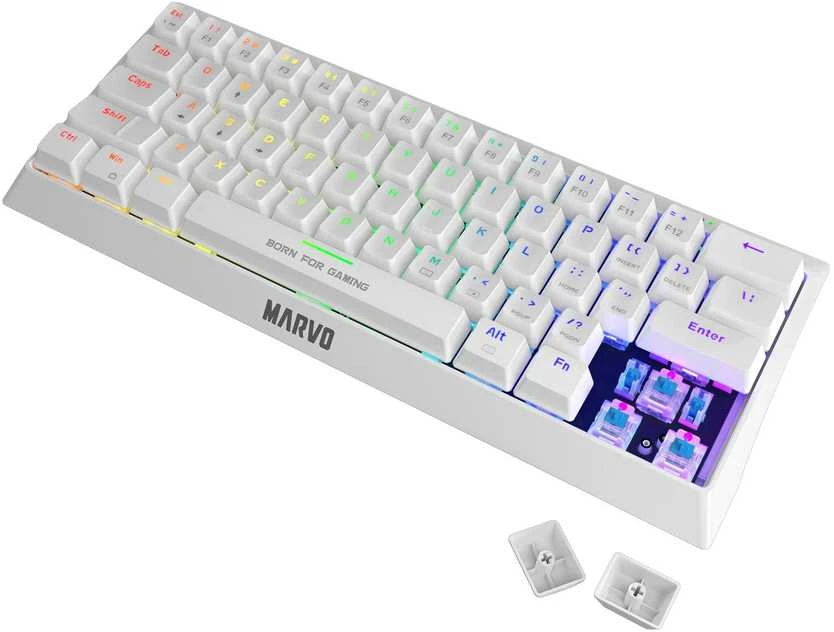 Klaviatūra Marvo KG962 RGB (Balta)