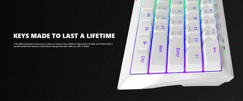 Klaviatūra Marvo KG962 RGB (Balta)