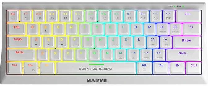 Klaviatūra Marvo KG962 RGB (Balta)
