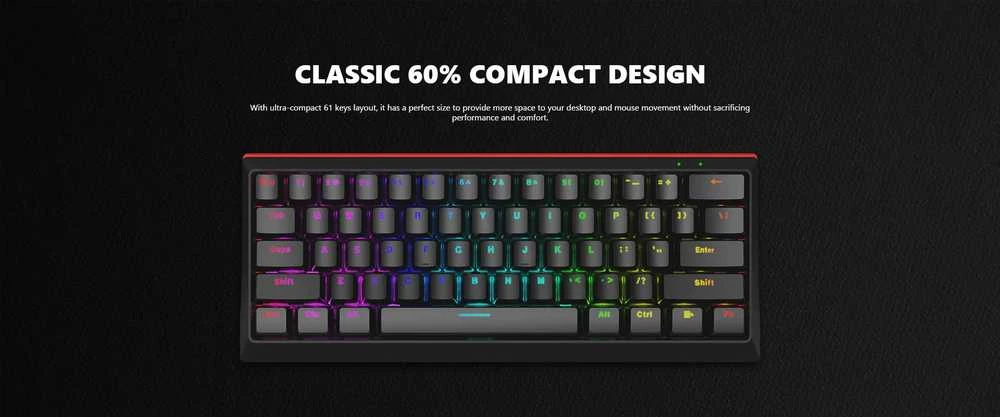 Klaviatūra Marvo KG962 60% su RGB (US,