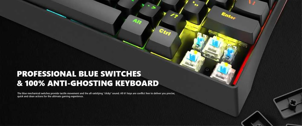 Klaviatūra Marvo KG962 60% su RGB (US,