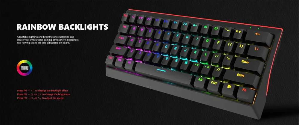 Klaviatūra Marvo KG962 60% su RGB (US,
