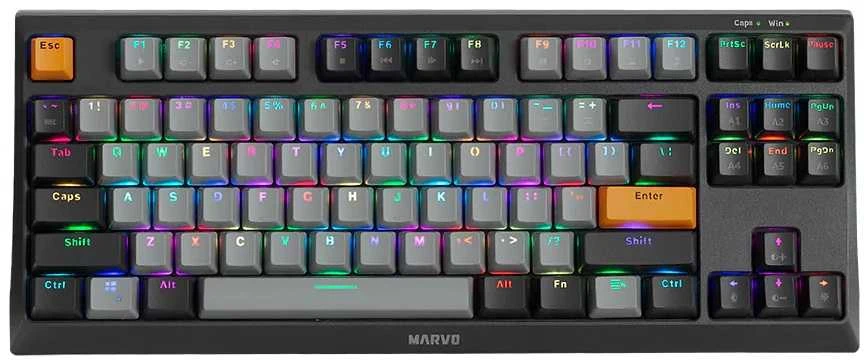 Marvo KG980B TKL mechaninė klaviatūra su RGB (Hot-Swap, US, Mėlyna switch)