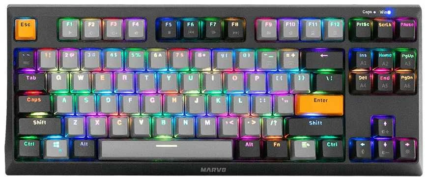Marvo KG980B TKL mechaninė klaviatūra su RGB (Hot-Swap, US, Mėlyna switch)