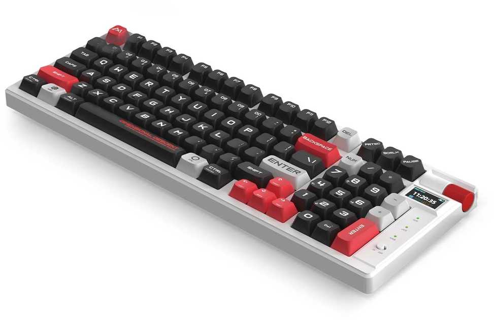 Belaidė mechaninė klaviatūra MarvoTech Monka Storm KG991W su RGB | US išdėstymas, Jixian Blue perjungikliai