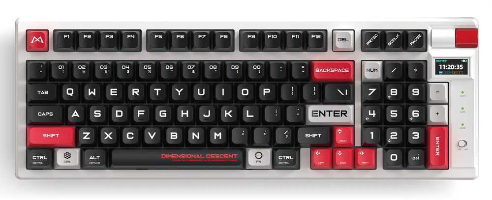 Belaidė mechaninė klaviatūra MarvoTech Monka Storm KG991W su RGB | US išdėstymas, Jixian Blue perjungikliai