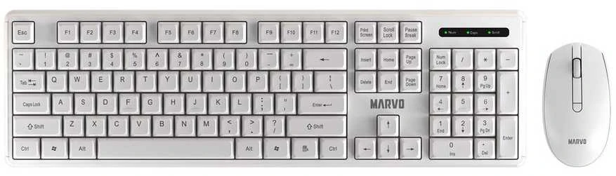 Klaviatūra ir pelė Wireless MARVO WS005 balta