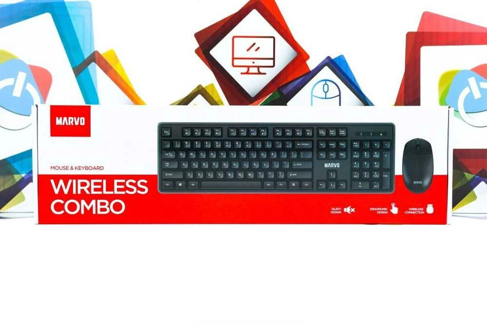Klaviatūra+pel.Wireless MARVO WS005 juoda