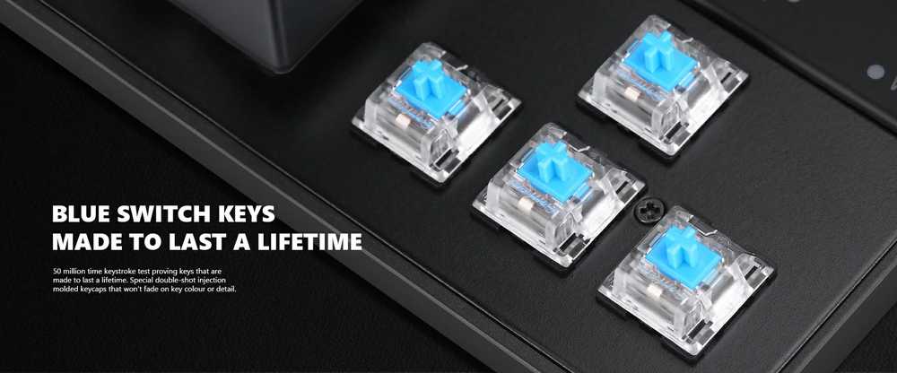 Marvo KG901C TKL 80% laidinė mechaninė klaviatūra su RGB (US, Mėlyna switch)